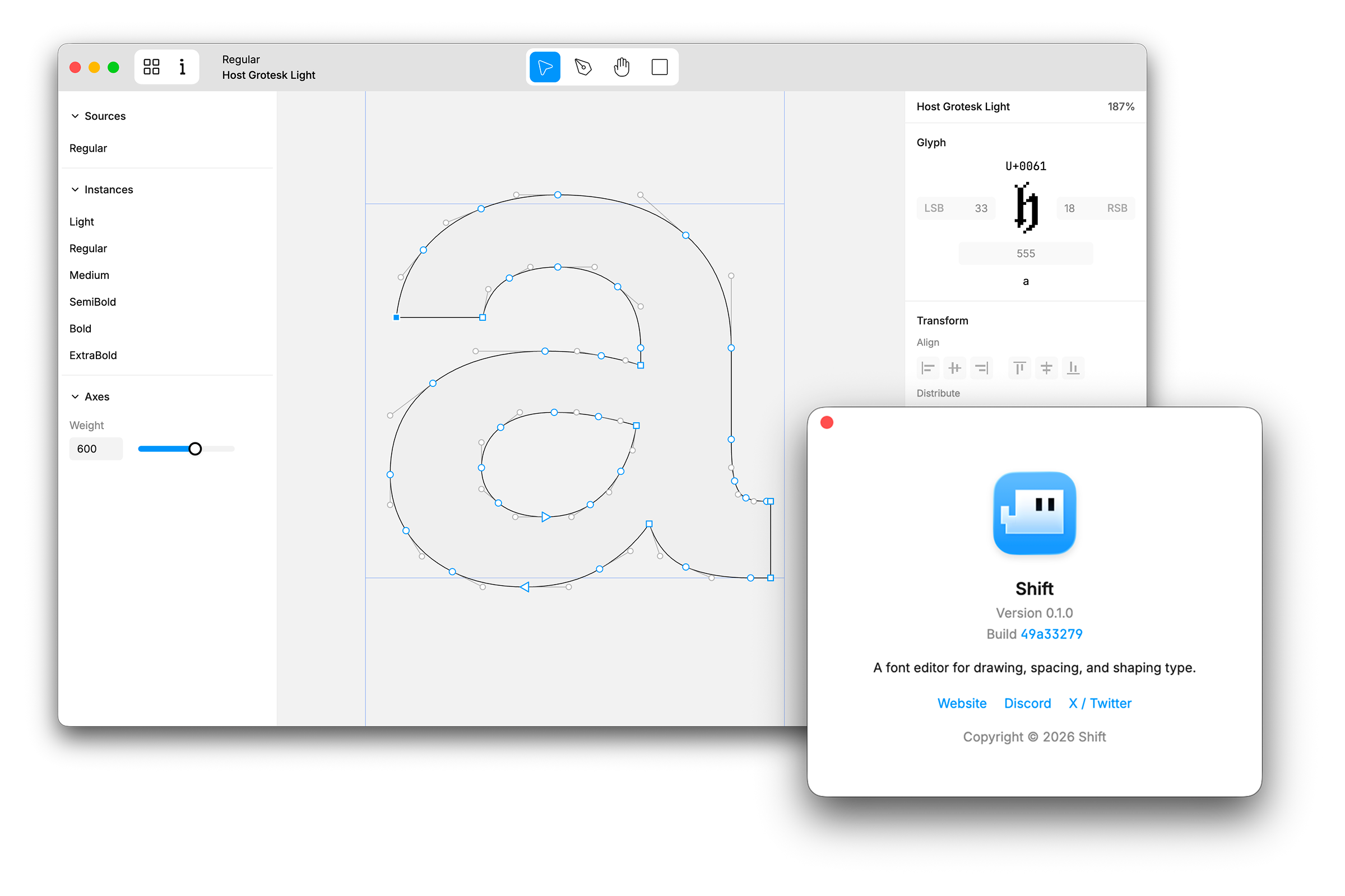 Shift font editor